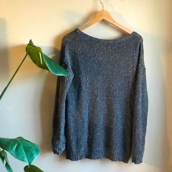 Marled Zip Hem Boyfriend Sweater - Picture 2 of 3